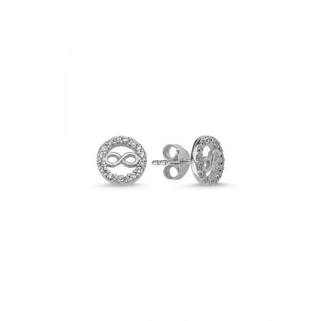 Cercei argint 925 rodiat cu simbolul infinit si zirconii albe - Infinite You ETU0030 [0]